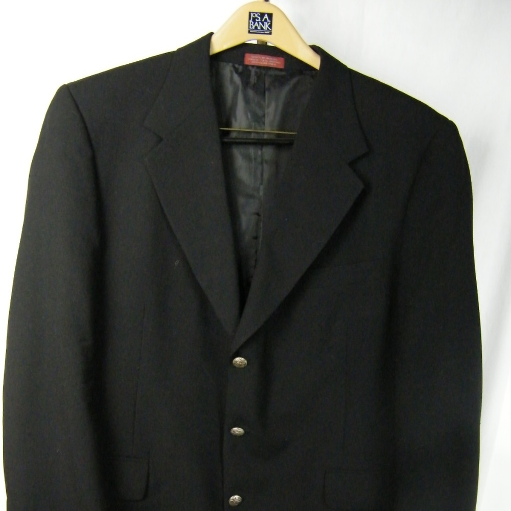 FR Tripler  Black Silver Buttons Blazer SZ 44R